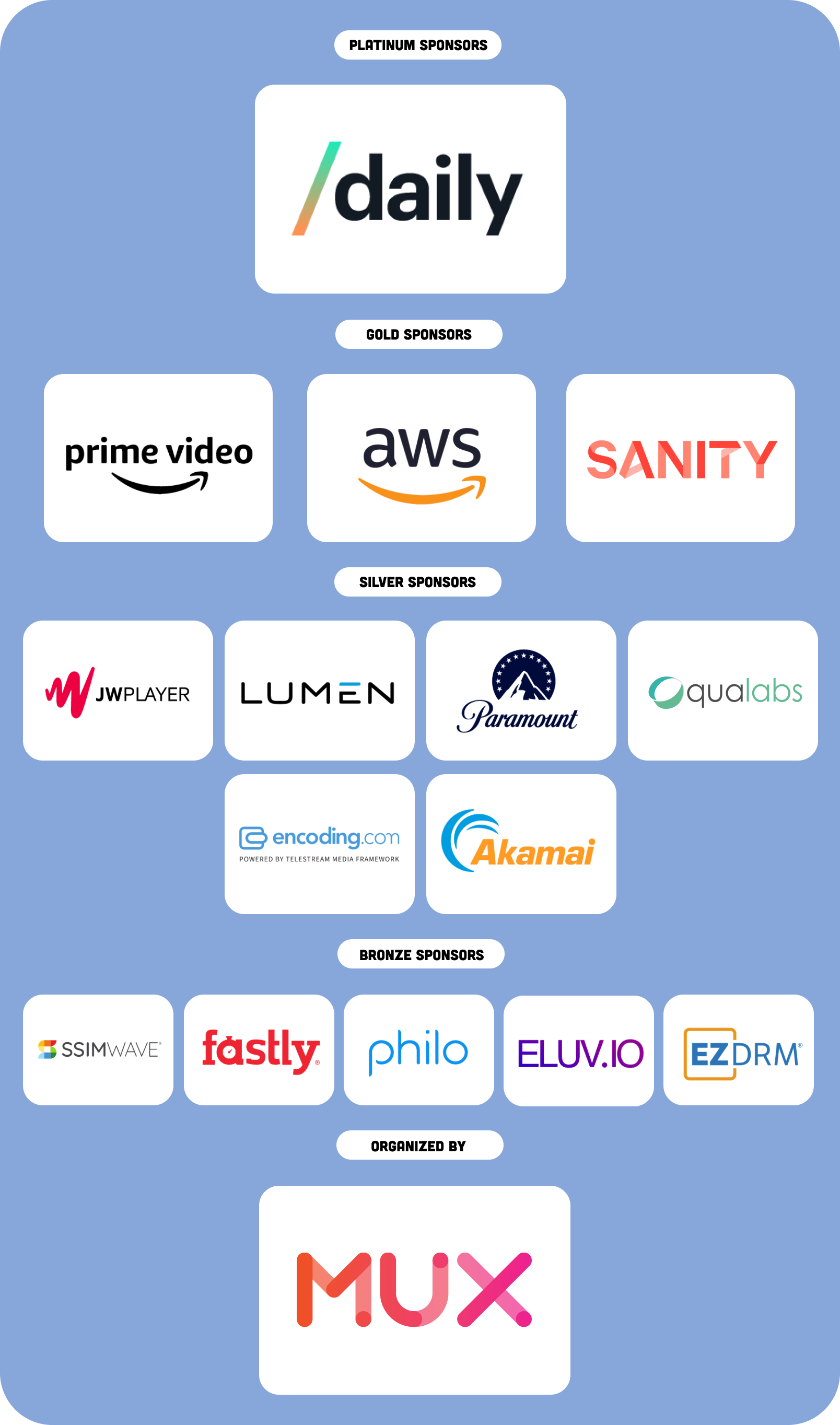 The collection of logos showing this year's sponsors